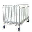 LA Baby Full Size Folding Metal Crib in White