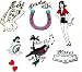 Amy Winehouse Fancy Dress Tattoos - Set of 7