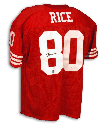 Jerry Rice Autographed San Francisco 49ers Red Throwback Jersey