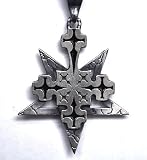 Inverted Cross Pentagram Necklace Occult Satan Metal