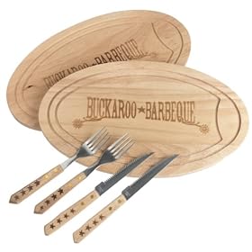 Buckaroo Barbeque Ponderosa Platter and Utensils by 
