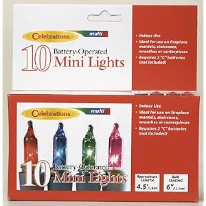 CELEBRATIONS INLITEN 1912A-71 BATTERY-OPERATED 10 MINI-LIGHTS SET 5.5 by Celebrations