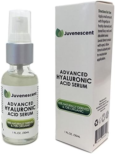 Juvenescent Advanced Hyaluronic Acid Serum with Vitamin C &amp; E Anti Aging Formula - 1 OZ - Paraben Free - Ultra Hydrating Anti Wrinkle Serum Improves Elasticity - # 1 Formula to Moisturize Skin