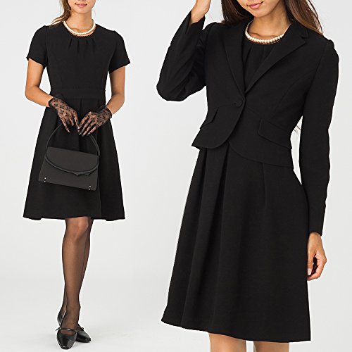 Amel(エイメル) 【ブラックフォーマル】【ファーストフォーマル】テーラードジャケット×エンパイアワンピーススーツ2点セット「消臭機能付き」【オールシーズン】