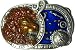 LEO THE LION, ZODIAC HOROSCOPE SIGN BELT BUCKLE + display stand