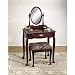 Powell Heirloom Cherry Vanity Mirror and Bench Set
