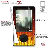 Microsoft Zune TM (Original 30 gig) Skin Fire On Black WraptorSkinz TM Kit by TuneTattooz TM