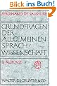 Grundfragen der Allgemeinen Sprachwissenschaft
