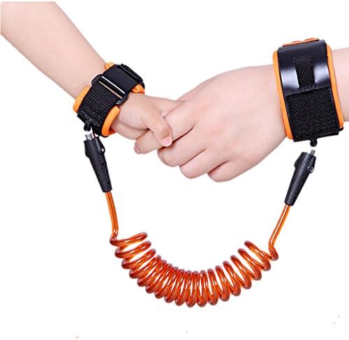 Child Baby Travel Cares Safety Restraint - Orange Anti Lost Velcro Leash Wrist Link