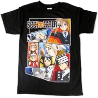 Soul Eater Character Panels Black Mens T-shirt , Large