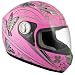 DOT Advance Pink with Pretty Butterflies Full Face Motorcycle Helmet