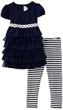 Sweet Heart Rose Girls 2-6x Sweet Heart Rose Ruffle and Daisy Dress and Legging Set