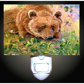 Bear and Dragonfly Decorative Night Light by Unknown