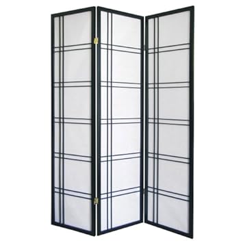 ORE International 3 Panel Room Divider - Black