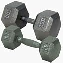 Champion Barbell 25 lbs. Solid Hex Dumbell with Ergo Grip