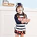 Vivo-biniya Kid Girl's Two-piece Swimsuits Long Sleeve Swimwear Blue 70-150cm