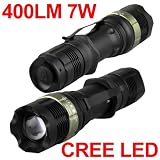 CREE Q5 LED Zoomable Torch Flashlight Light Camping Hiking 400 Lumens 7W