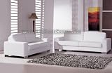 Beautiful Luxurious White Leather Contemporary Sofa Loveseat Living Room Set