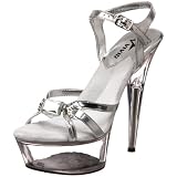 Vivid By The Highest Heel Women's Amber-51 Platform Sandal,Silver Metallic,7 M US