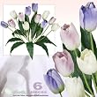 Six 19" Artificial Tulip Flower Bushes in Lavender and blue for Home, Garden and Wedding Decoration
