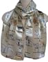 Beige with Dog Breeds Print Satin Stripe Oblong Scarf /Sash Belt / Headband