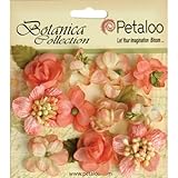 Petaloo Botanica Minis Decorative Flower, 1-Inch, Coral, 11-Pack