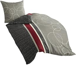Bierbaum 6230_08 Mako-Satin-Bettw&auml;sche Dessin 135 x 200 cm + 80 x 80 cm, grau