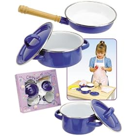 Children's Enamel Pot and Pan Cooking Set: 5 Pc. Gift Set *Perfect Gift Idea* by Children Cooking Sets