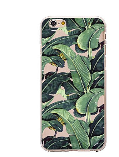 iPhone 6 Case, DECO FAIRY® Protective Case Bumper[Scratch-Resistant] [Perfect Fit] Ultra Slim Translucent Silicone Clear Case Gel Cover for Apple iPhone 6 (big bahama leaf)