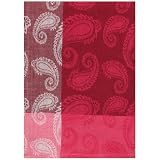 100% Cotton Jacquard Paisley Pink and White Dishtowel 18 X 28 Set 6 by Traders and Company