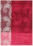 100% Cotton Jacquard Paisley Pink and White Dishtowel 18" X 28" Set / 6
