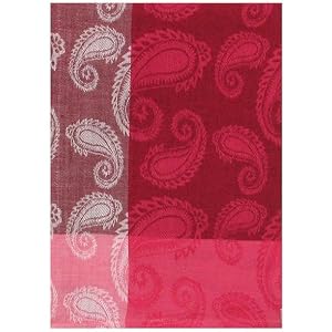 Buy 100% Cotton Jacquard Paisley Pink and White Dishtowel 18 X 28 Set 6 now!
