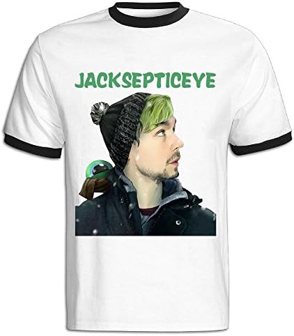 SOSOLO Men's Jacksepticeye 100% Cotton Fashion Custom T-shirts Black Large