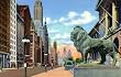 Art Institute Lions on Michigan Avenue, Chicago - Fine-Art-Quality Photographic Print - 8x10-inch Enlargement from a Classic Vintage Postcard