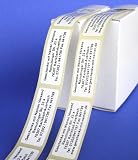 Pr�ge-Etiketten mit schwarzer Schrift, 500 St�ck mit Ihrer Wunschadresse, ca. 50 x 18 mm, f�r bis zu 5 Zeilen Text