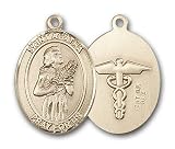 Gold Filled St. Agatha Pendant with Stainless Gold Heavy Curb Chain 24 inch