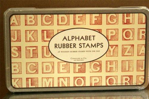 Alphabet Rubber Stamp Set 26 Block Letters Tin 