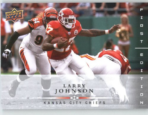 Larry Johnson / Kansas City Chiefs / 2008 Upper Deck First Edition Football Card # 75 / NFL Football Trading Card in Screwdown!