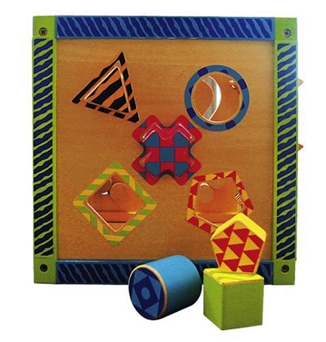 Eichhorn 100002235 - buntes Holz-Spielcenter, inkl. Motorikschleife und Zählrahmen, 20x20x36 cm