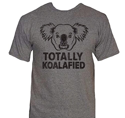 Totally Koalafied T-Shirt-Funny Humorous Novelty Shirt-Large-Heather Gray