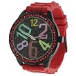 GP Designs Women's Rhinestone-accented Silicone Strap Watch