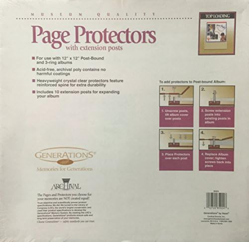 Generations by Hazel Museum Quality Page Protectors With Extension Posts