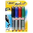 BIC Mark-It Permanent Marker, Chisel Tip, Assorted, 4 Markers (12 Packages of 4 Markers)