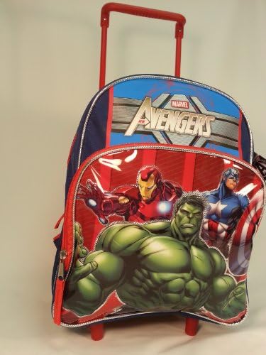 Avengers Small Toddler Backpack Wheels Roller Iron Man Hulk Captain America Roll