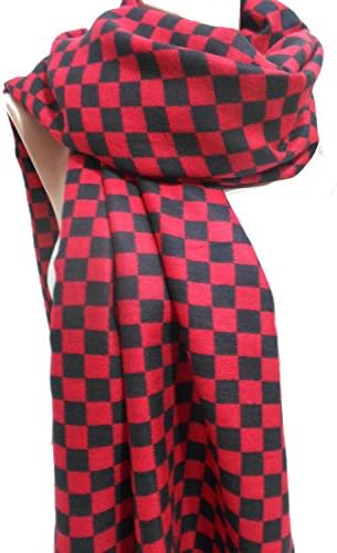 Red black Buffalo Plaid Scarf Flannel Unisex Scarf | SCARFCLUB