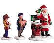Lemax Christmas Caddington Village Donation Santa 3-Piece Figurine Set #52096