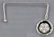Purse Hanger - Black w / Metal & Stone - Flower Design