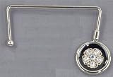 Purse Hanger - Black w / Metal & Stone - Flower Design