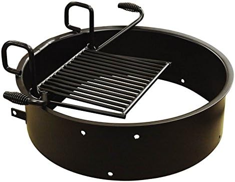 9 in. Drop Grate Fire Ring in Black