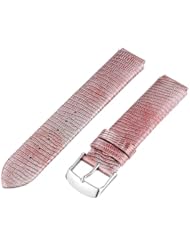 Philip Stein Watch Bands-Strap 1-LTP 18mm Pink Lizard Teju Print Patent Strap Watch